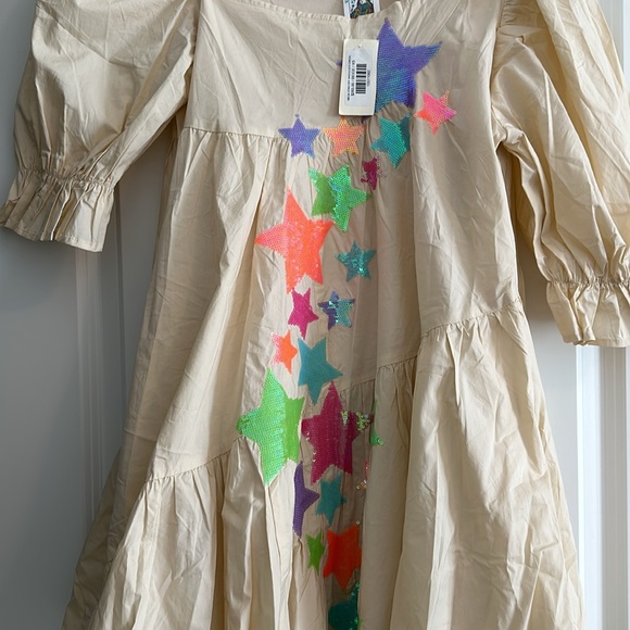 Queen of Sparkles. NWT size XS tan star dress. - Picture 2 of 4